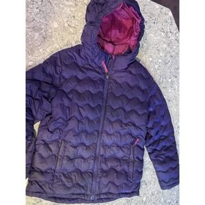 L.L.Bean 14 16 Girl Downtex Jacket Fleece-Lined Puffer Coat Purple Kids Winter